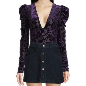 Free People Bodysuit XS Womens Magic Hour Deep Sea Combo NWT
